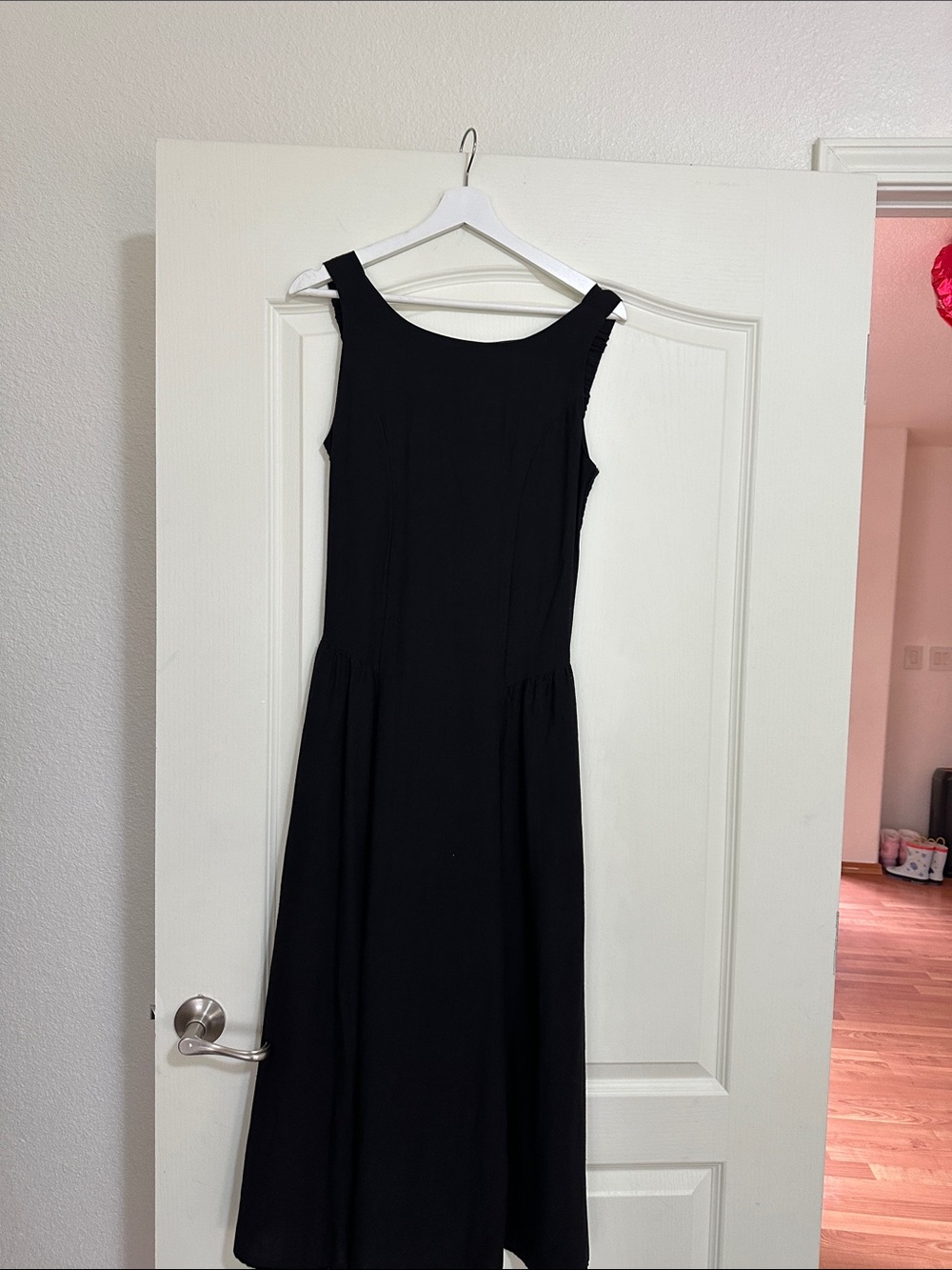 Black linen  Sleeveless Midi Dress